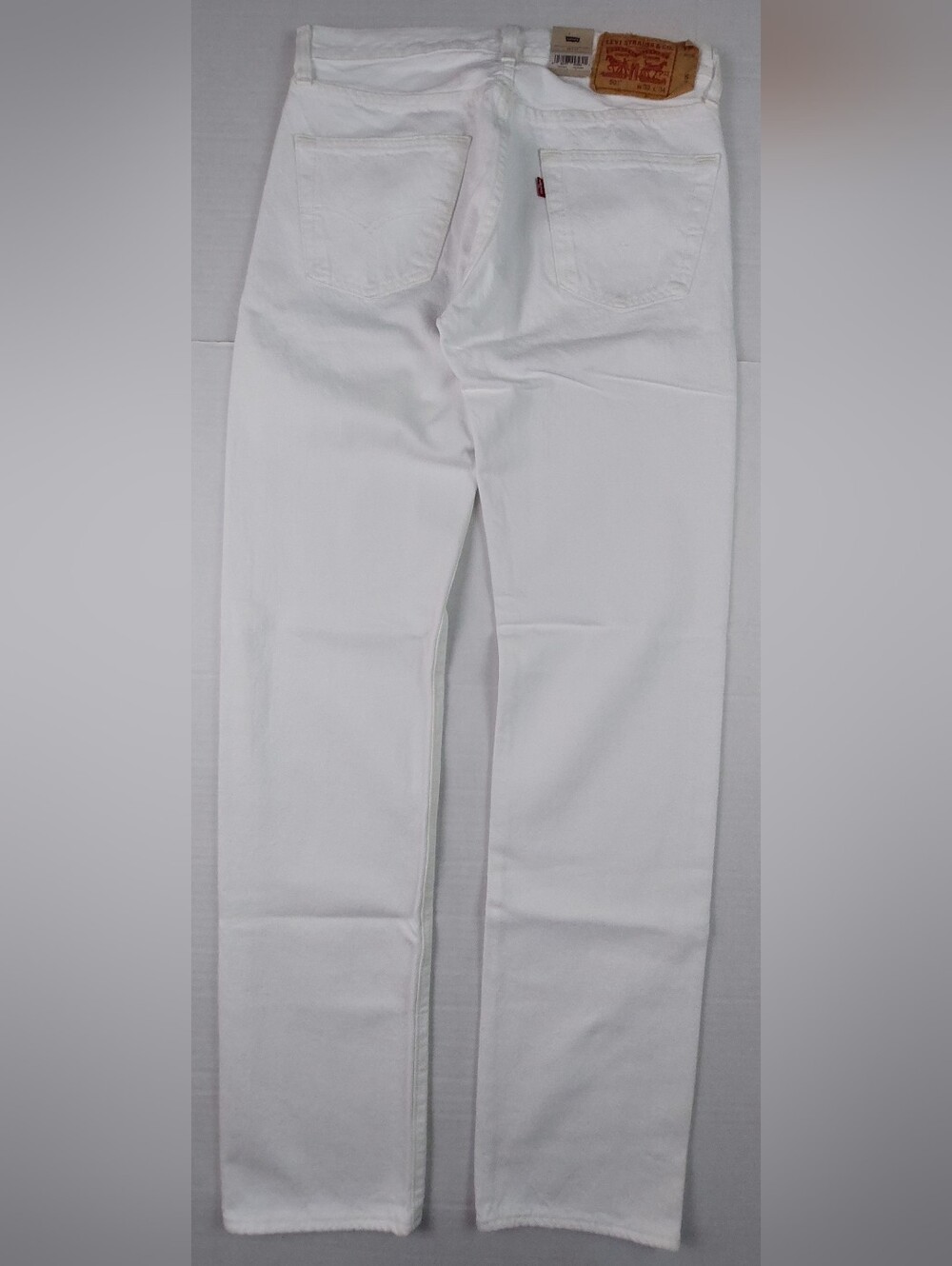 Levis Button Fly 501 Original Jeans Mens Size 30x34 White Cotton NWT $79.50
